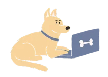 Hund mit Laptop Icon